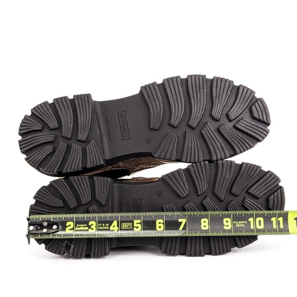 Topshop Wmn Alpha Patent Leather Croc Festival Chelsea Platform Boots 9US EUR40 - Picture 6 of 9